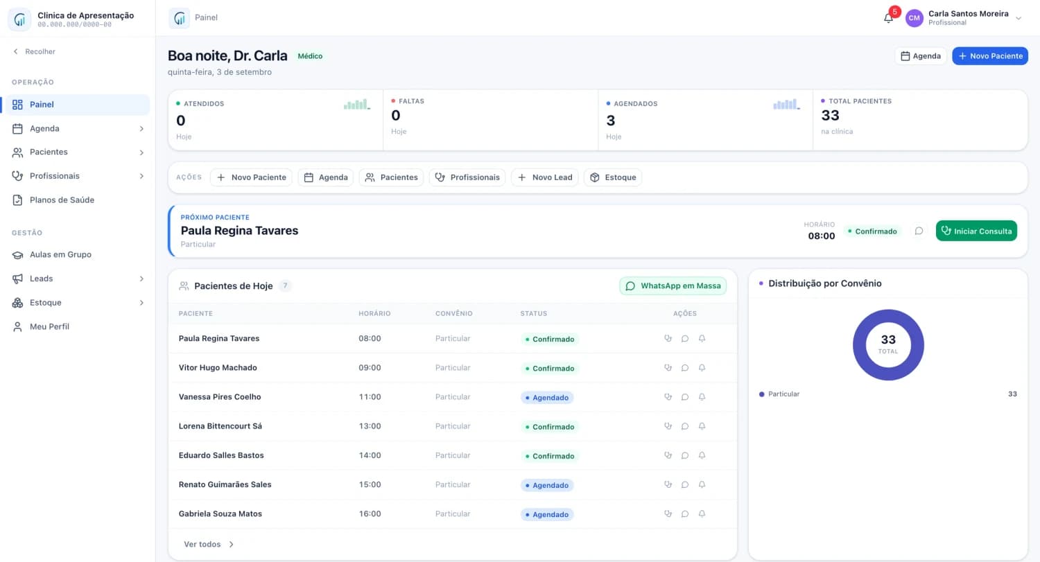 Interface da plataforma NexaNow